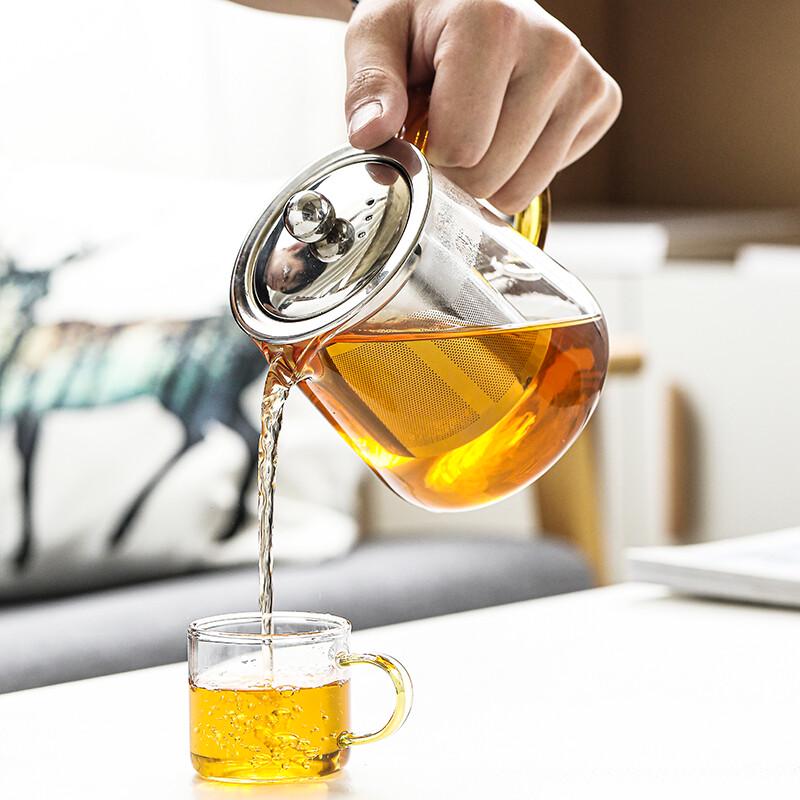 SUSHI CERAMICS High Borosilicate Glass Teapot with Stainless Steel Infuser, 550ml