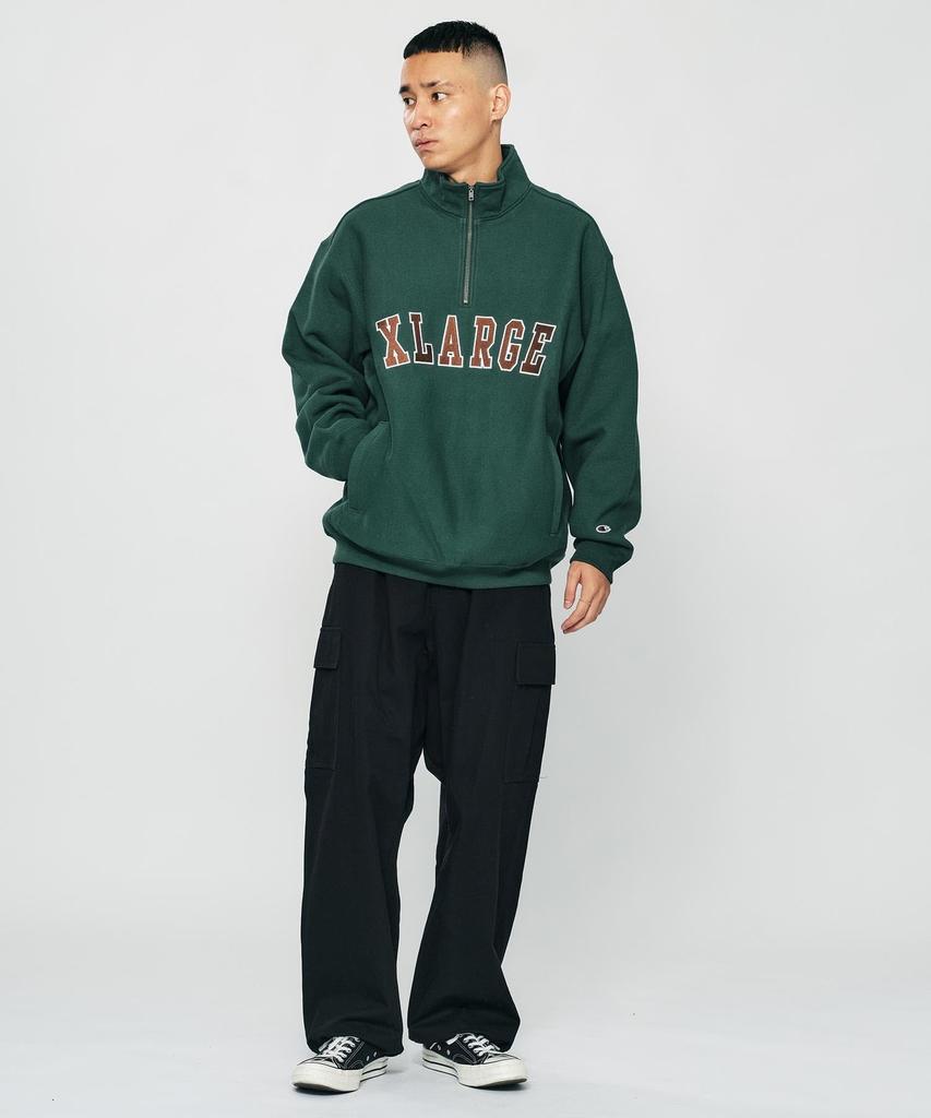 Sweat Champion REVERSE WEAVE HALF ZIP PULLOVER SWEAT GREEN S [Extra Large] Men's