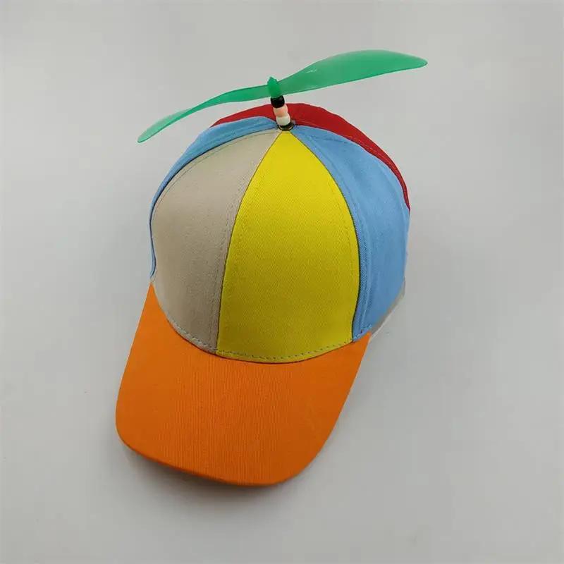 

Snapback Hat for Children Sport Sun Hat Rainbow Bamboo Baseball Cap Hat with Tail Fashion Breathable Caps Gift for Kids Boy Girl Adjustable жёлтый