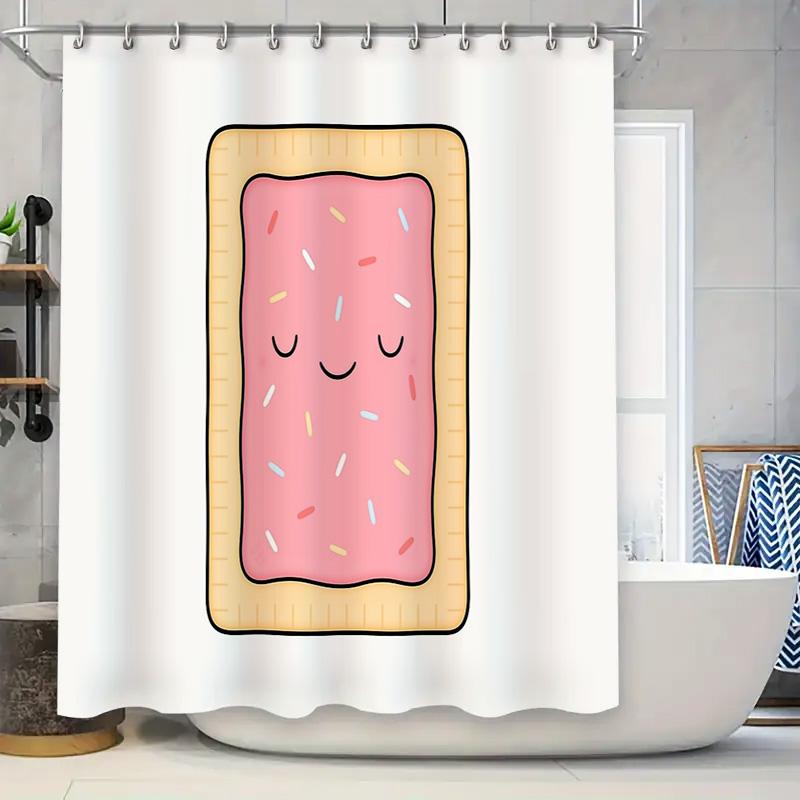 

Cute Donut Shower Curtain Waterproof Farmhouse Bathroom Decor Set Vintage Kitchen Backdrop Washable Fabric Wall Hanging 90x180cm