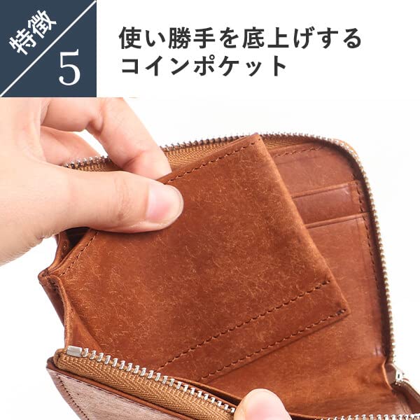 Portemonnaie Portemonnaie Portemonnaie Pueblo Kurze Mini-Geldbörse Reißverschluss Karte Kleine Booster Echtes Leder Oliva [Booster] L-Form L-Form Herren