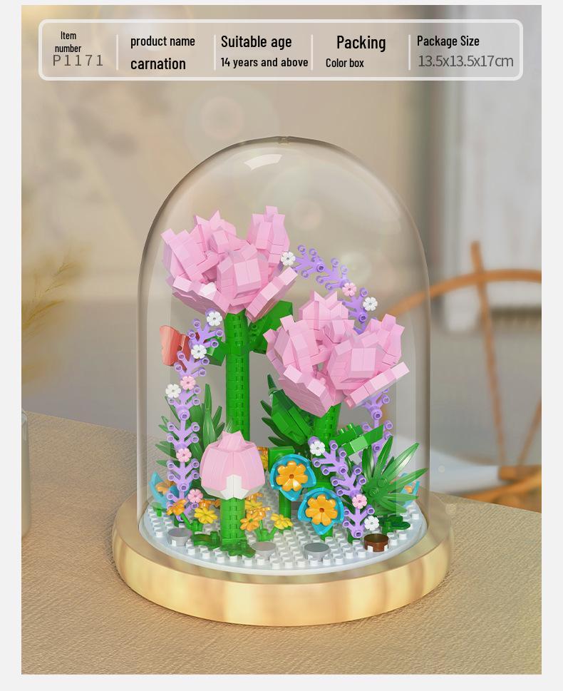 Premium Sunflower Eternal Flower Micro-Particle Building Block Toy - Compatible with Lego, Christmas Ornament, Educational Gift