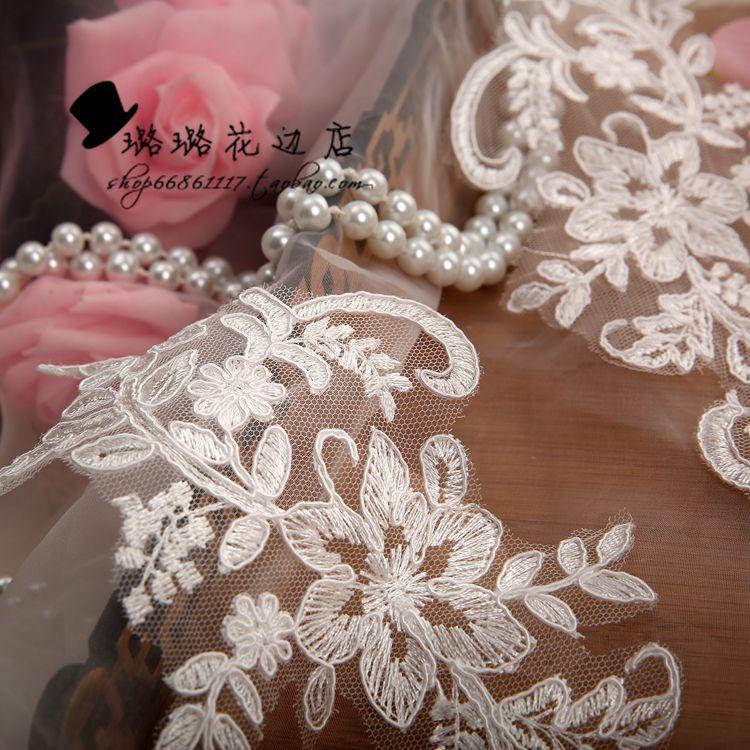 Lace Lace To Flower Silver Thread, Bridal Wedding Dress Veil Clothing Flower Diy Handmade Material Head Jewelry Accessories
