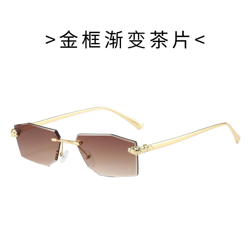 Trendy Polygon Cut Edge Rimless Sunglasses For Women & Men - Fashionable Street Style Glasses For A Chic Look
