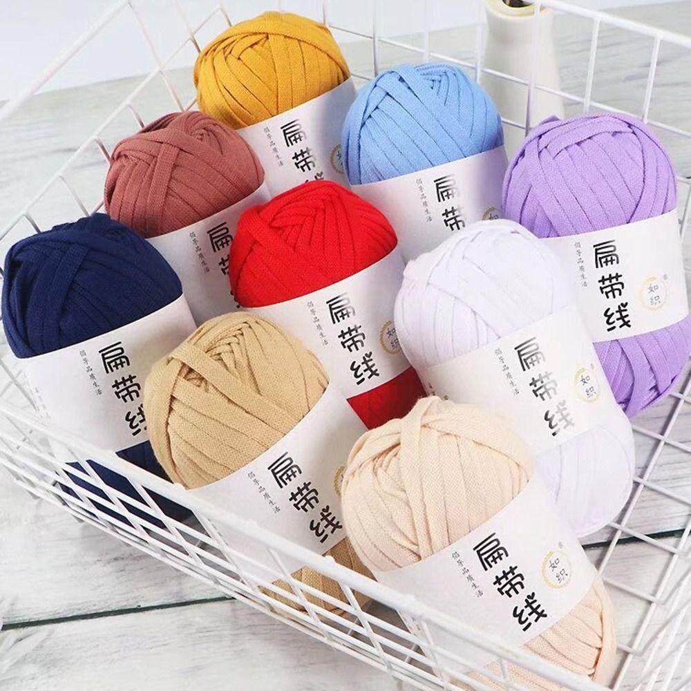 40M Knitting Yarn DIY Thick Crochet Yarn Craft Supplies Flat Thread T-Shirt Yarn  Sewing