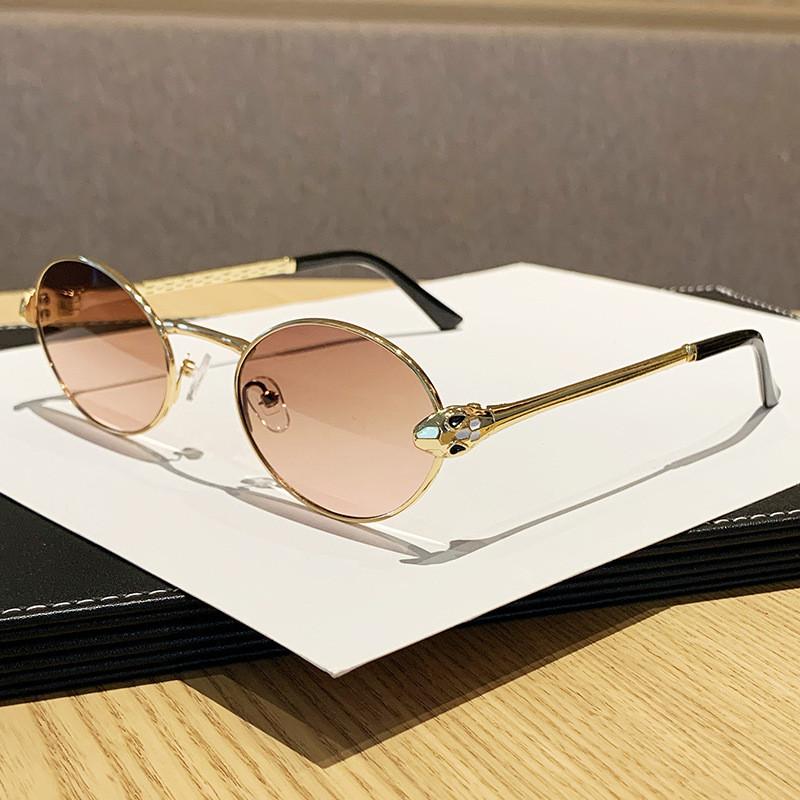Metalowe owalne okulary przeciwsłoneczne dla mężczyzn i kobiet Ochrona przeciwsłoneczna UV400 Stylowy dodatek podróżny
