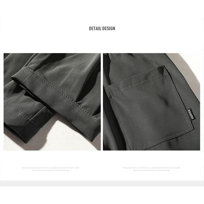 Pánské ledové hedvábné kalhoty ke kotníkům pevné volné rychleschnoucí elastické lehké joggers tenké kalhoty