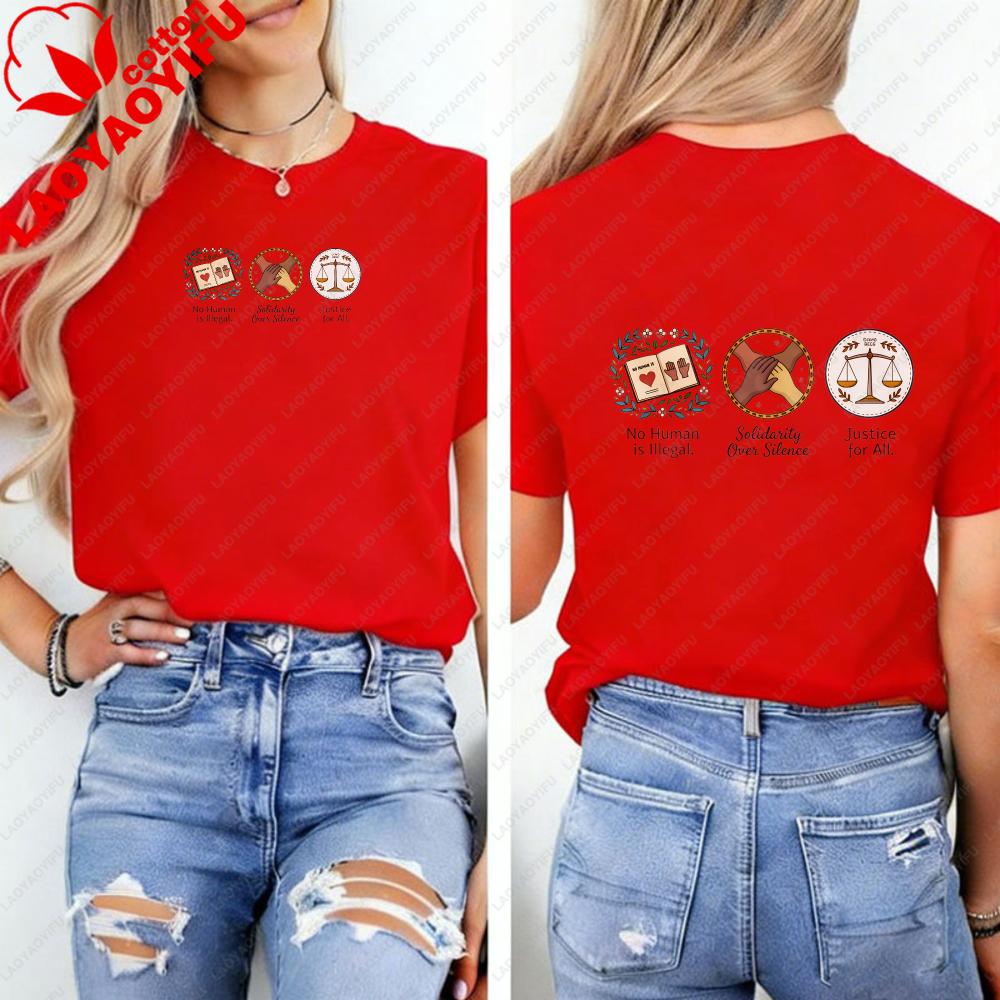 HuUnisex Rechte T-Shirt Gleichheit Soziale Gerechtigkeit Unisex Kleidung Gothic Harajuku Ästhetische Kleidung Y2k Oberteil Hochwertige Baumwolle Oberteile