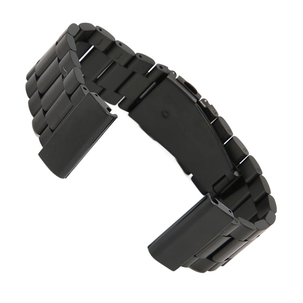 Stainless Steel Watchband Adjustable Replacement Watch Strap with 2 Snap Fastener 26mm for Fenix 7X 6X 5X Black