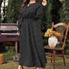 Lente en herfst plus size damesjurken Polka Dot losse lange mouw jurk