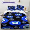 Nazar Boncuğu Pattern Bedding,Quilt Set Quilt Cover Pillowcase Home Birthday Gift (1 * Duvet Cover + 2 * Pillowcase, Without Core)