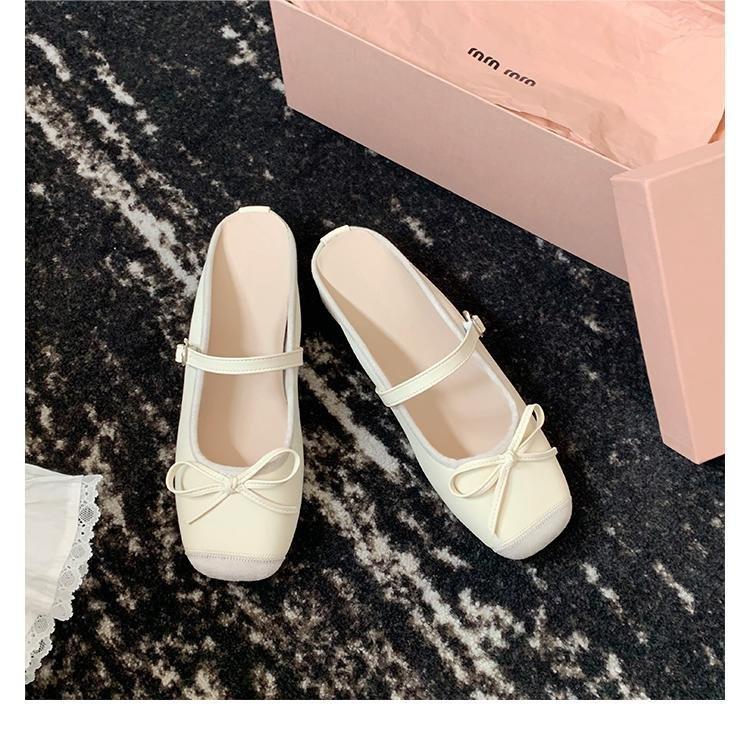 

Балетки серебристые полудраг внутренние увеличивающие рост бант французские весенне-летние шлепанцы с маленьким легким вырезом квадратный носок одинарная обувь 35