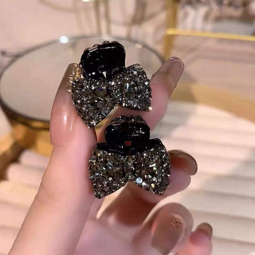 Exquisite Rhinestone Bow Mini Claw Clip for Women