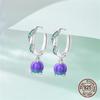 925 Silver Sterling Silver Bee Butterfly Flower Drop Hoop Earrings for Women Girl Ear Studs Fine Jewelry Fashion Anniversary
