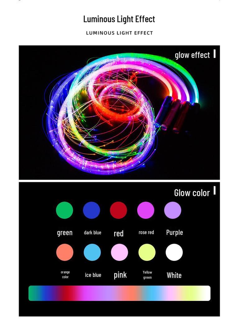 Luminous Fiber Optic Dance Whip - Flash Charging Party Atmosphere Prop