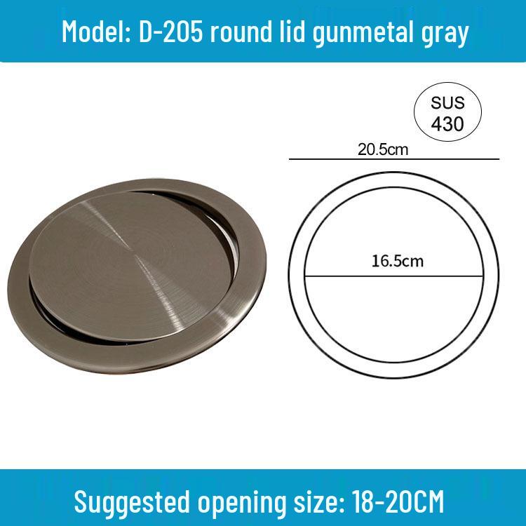 Runder versenkbarer Mülleimer mit Schwingdeckel für die Arbeitsplatte