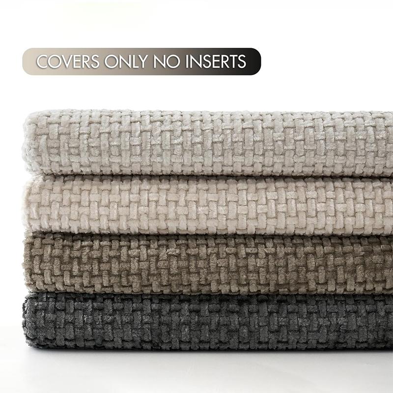 18x18 Inch Chenille Throw Pillow Covers Soft Cushion Cases for Sofa Bed Living Room Spring Farmhouse Home Decor