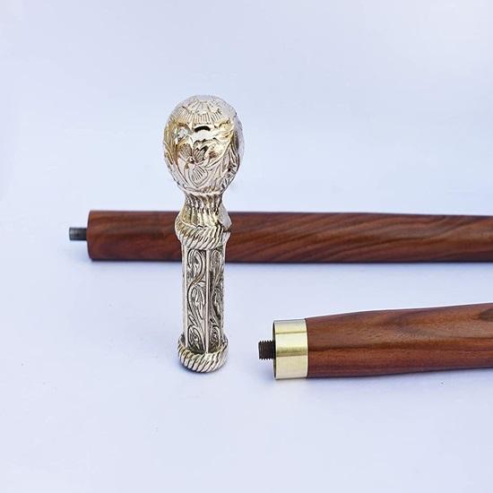 Handmade Victorian Shape Long Stacked Handle Stylish Walking Stick Nautical