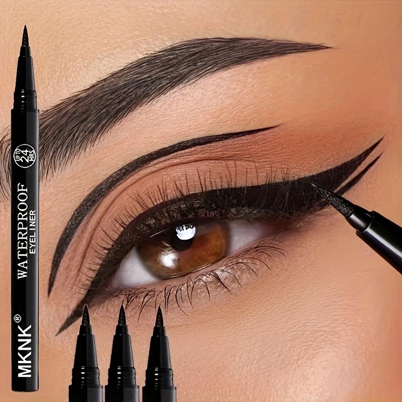 Crayon eye-liner liquide ultra-fin et waterproof, séchage rapide, anti-bavures, longue tenue, noir, application précise pour un maquillage des yeux spectaculaire.