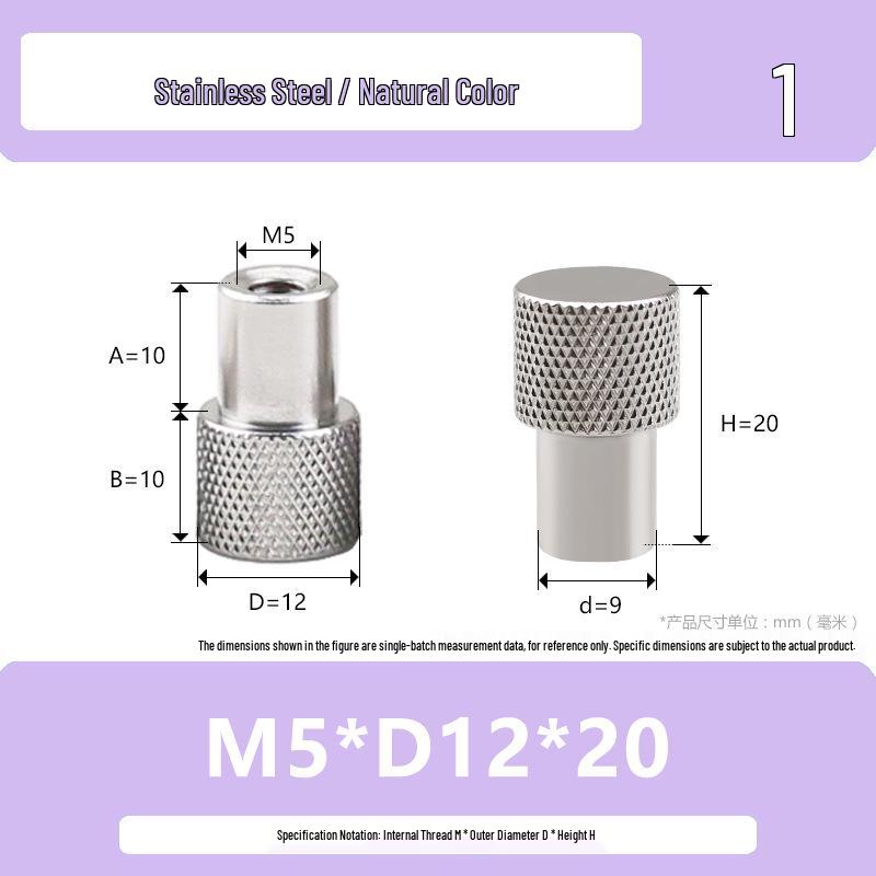 Hongkangming Stainless Steel Knurled Hand-Twist Nut for M3-M12.