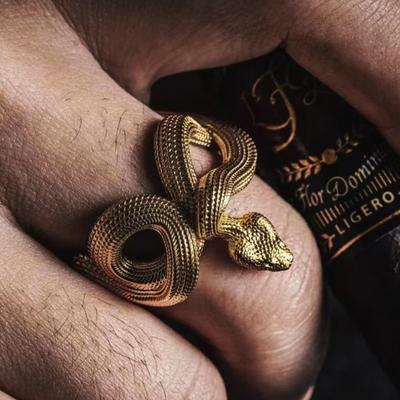 Minority Design Original European and N Trend Snake Gold Plated Ring Rock Hip Hop Jewelry
