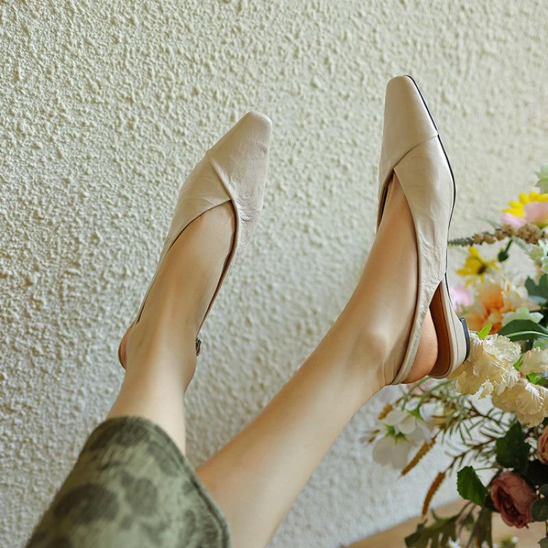 New bag head sandals genuine leather Korean version large size shoes summer empty sandals women's beef tendons comfortable soft sole women's shoes po