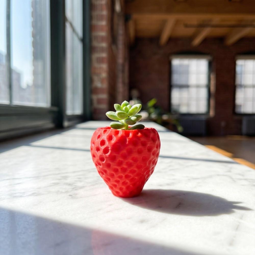 Sweet Strawberry Storage Box Ornaments Mini Plant Pot Cute Fruit Shaped Desktop Planter  Office