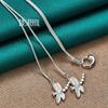 Snake Chain Romantic Dragonfly Necklace 925 Sterling Silver Fashion Jewelry