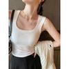 Square Neck Camisole Women's Summer New Wide-shouldered White I-strap Chest Pad Outer Bottoming Top