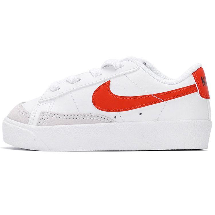 Nike Blazer 77 Comfortable Casual Sneakers Non-Slip Durable Low-Top Walking Shoes Baby sneakers White Red DA4076-106