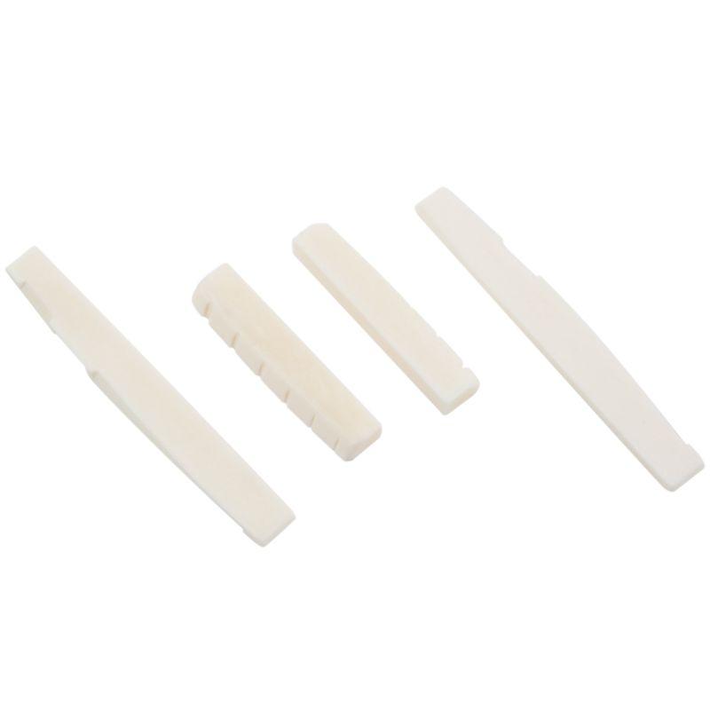 Klassisch-12 Sets à 24 Stück 6-Saiten Akustikgitarre Knochen Steg Stegeinlage und Sattel Aus Echtem Knochen Gefertigt