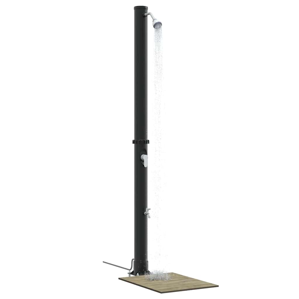 Chuveiro Solar de Exterior Preto 217 cm PVC e Alumínio
