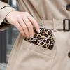 Leopard Print Coin Purse Fabric Change Purse Retro Kiss Lock Coin Pouch for Cash