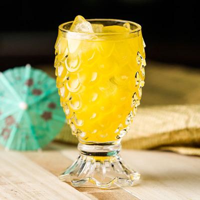 Meerjungfrau-Cocktailbecher, Abschlussfeier, Vintage-Stil, Weinglas, Ananas-Cocktailglas, 3D-Fischschuppen-Relief, TIKI-Becher