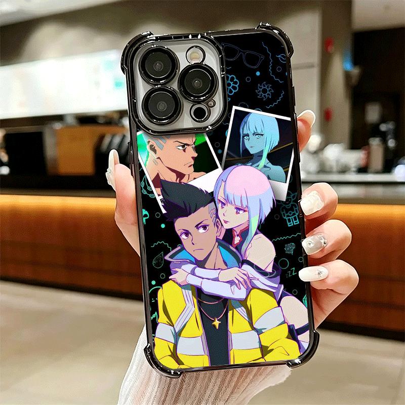 E-Edgerunners Anime Lucy Soft Phone Case For iPhone 15 16 17 Air 14 Pro Max 16E Plus 13 12 Mini Plating Anti-Fall Fundas