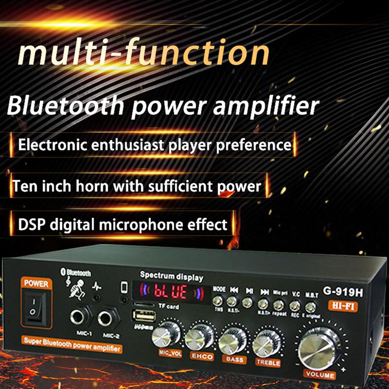 G919H 1000W Heim-Auto-Leistungsverstärker 2 Kanal Bluetooth Surround Sound FM USB Fernbedienung Mini HIFI Digitaler Stereo-Verstärker