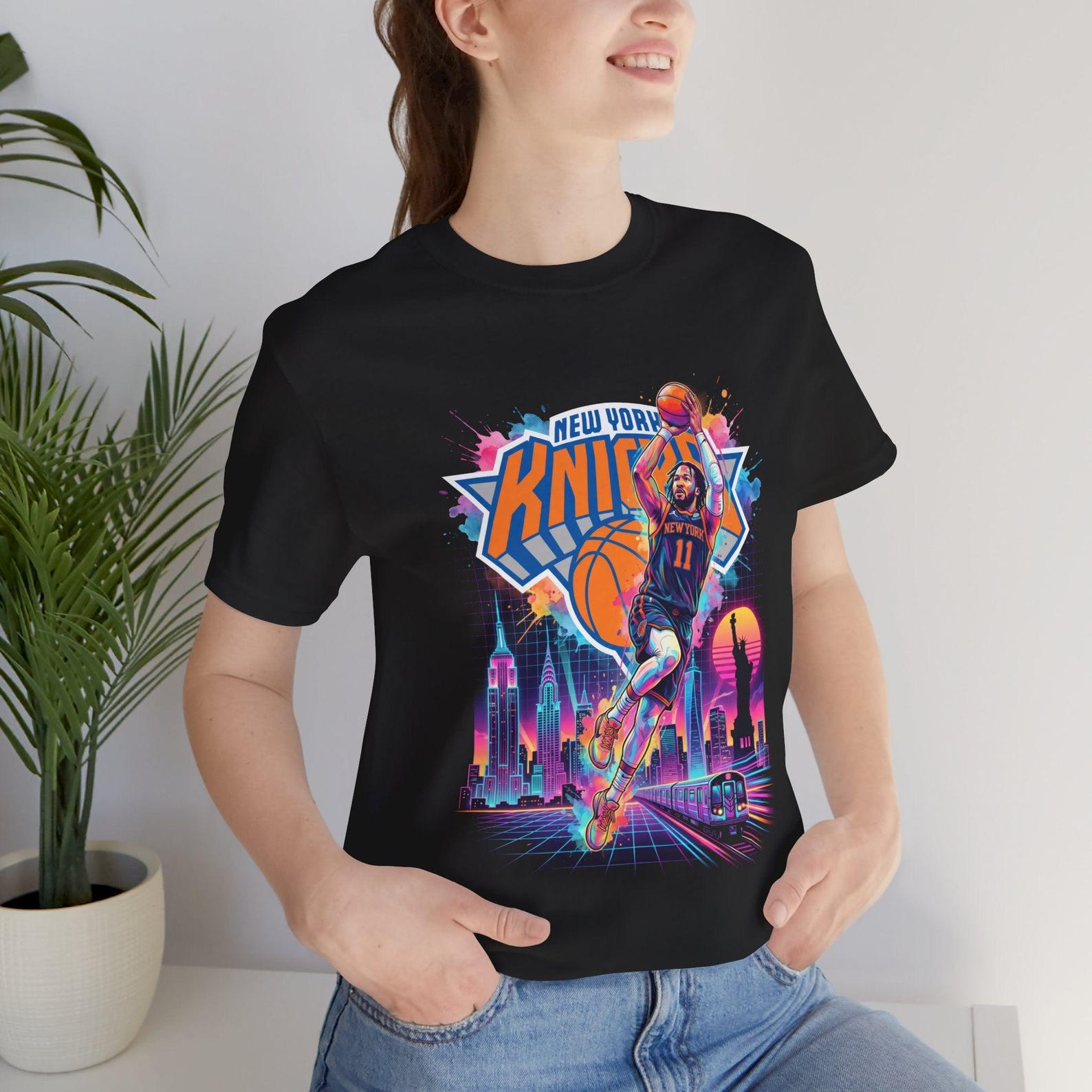 Jalen Brunson Knicks Retro City Dunk T shirt | New York Basketball Graphic Tee 2XL