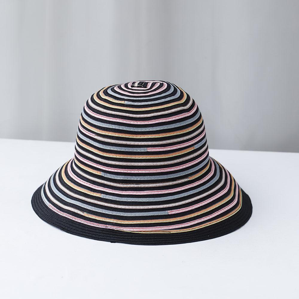 2025 Rainbow Stripes Hat Summer Women Visor Bucket Hat Fisherman Hat Hand Weaving Panama Girl Fishing Chapeau Sun Hats Tool