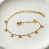 European Multi-layer 18K Gold-Plated Titanium Steel Bracelet with Star, Sun, and Heart Stone Tassels