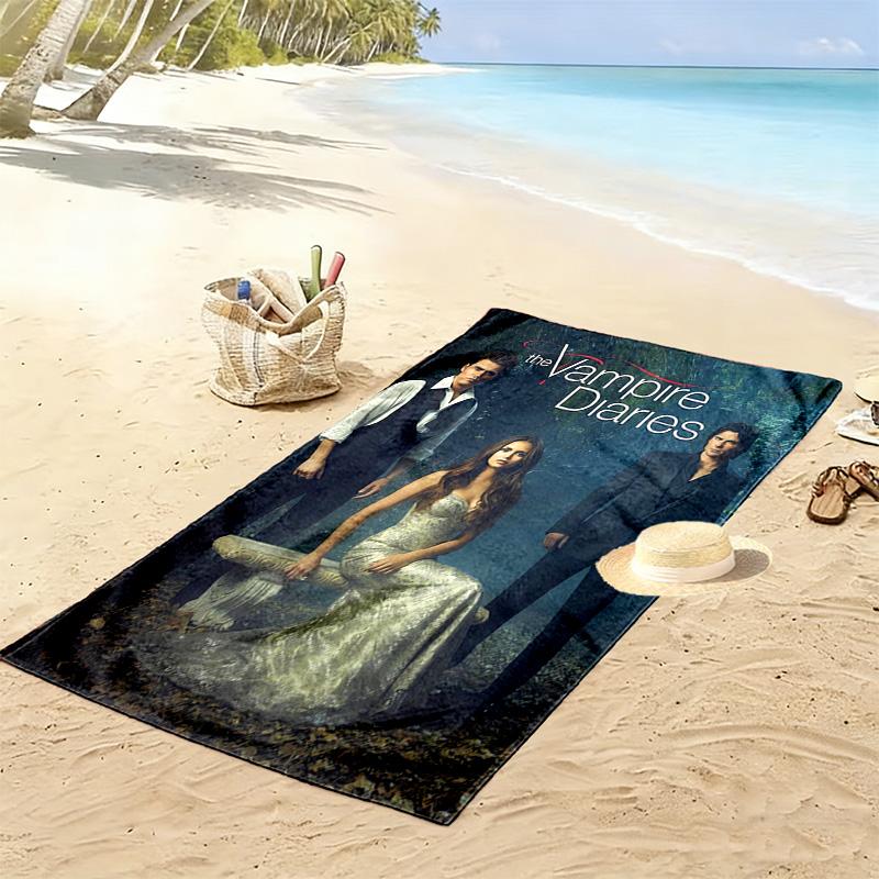 Mystic Falls Geheimnisse enthüllt Strandtuch weich Outdoor-Camping Saugfähiges Badetuch schwimmen Meeresufer Strandtuch Reise- und Urlaubs-Handtücher Komfort Strand