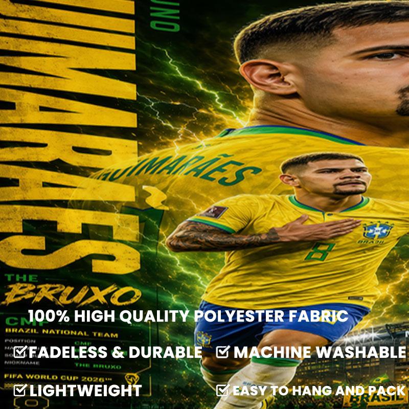 Brazil National Football Team Wall Tapestry Aesthetic Wall Hanging Printed Fabric Blanket Decorative Tapestries for Bedroom Living Room Home Decor