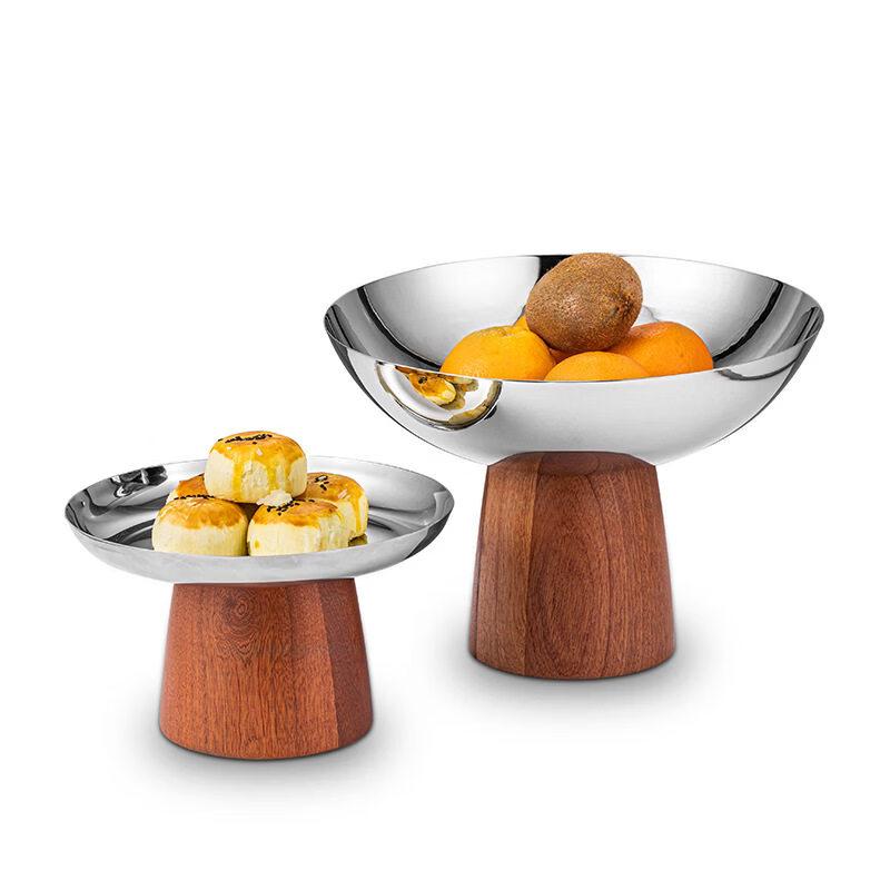 Elegant Stainless Steel Pedestal Serving Bowl for Snacks and Fruits