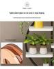 Multi-Layer Indoor Balcony Flower Stand, Wrought Iron Round Table Display Shelf for Hanging Pothos and Orchids.