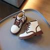 Kids Warm Snow Boots with Side Zip Boys Girls Ankle Boots Thick Soft Sole 2024 New Children Short Leather Boots Fashion Simple