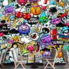 Papiers Peints Graffiti Colorés Fresque Murale Graffiti Fond de Salon Fresques 3D