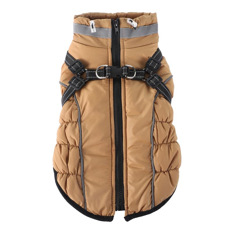 Pies Zima Ciepły Płaszcz Nocny Odblaskowy Wodoodporny Kurtka Podszyta Polarem Możliwa do Regulacji Duży Średni Pies Bawełniany Aksamitna Odzież dla Zwierząt