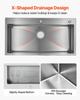 85cm Kitchen Top Mount Single Bowl Sinks, Stainless Steel Drop-In Farmhouse Basin with Accessories, Household Dishwasher Sinks for RV, Prep Kitchen,