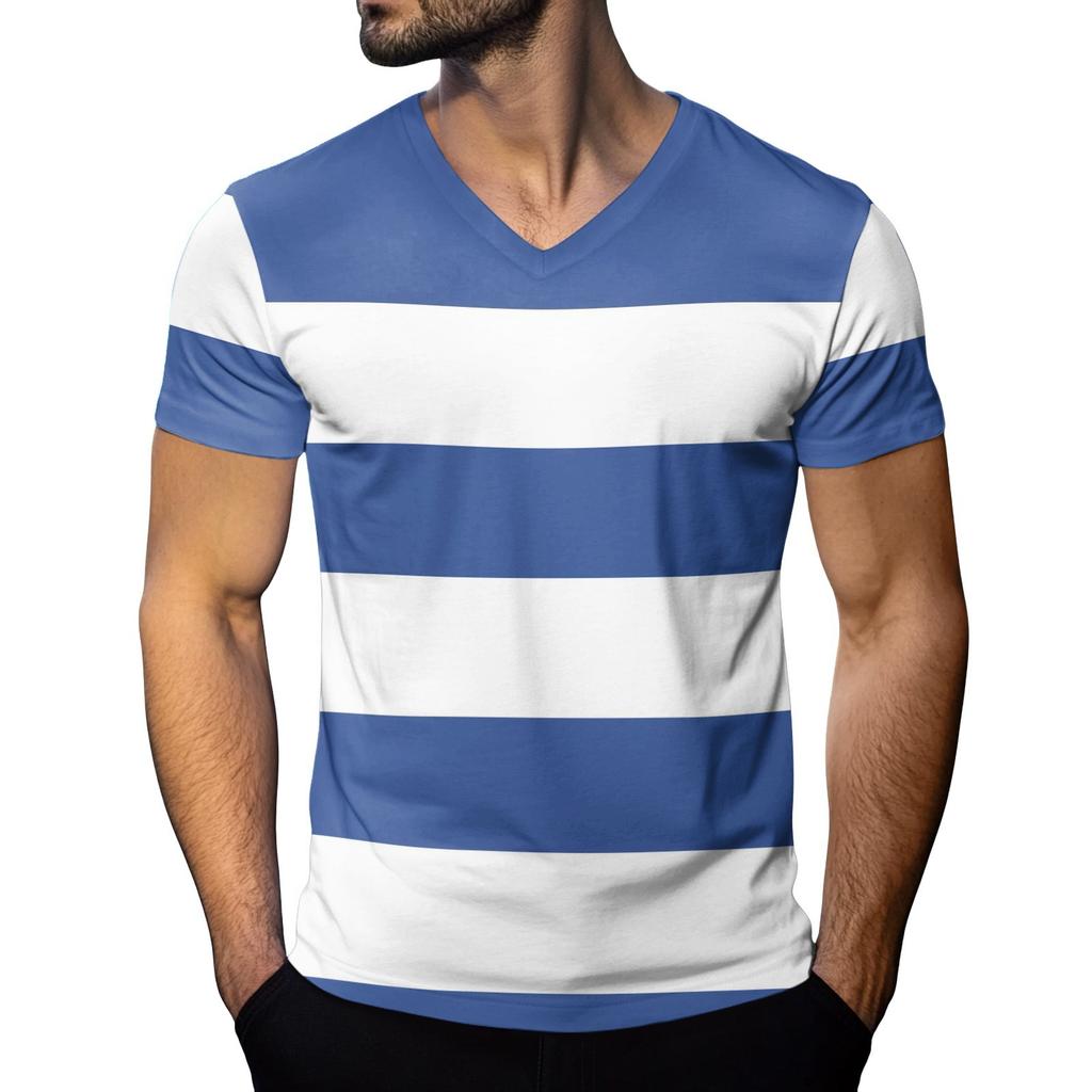 Men's Fashion Printed V-Neck Short Sleeve T-Shirt