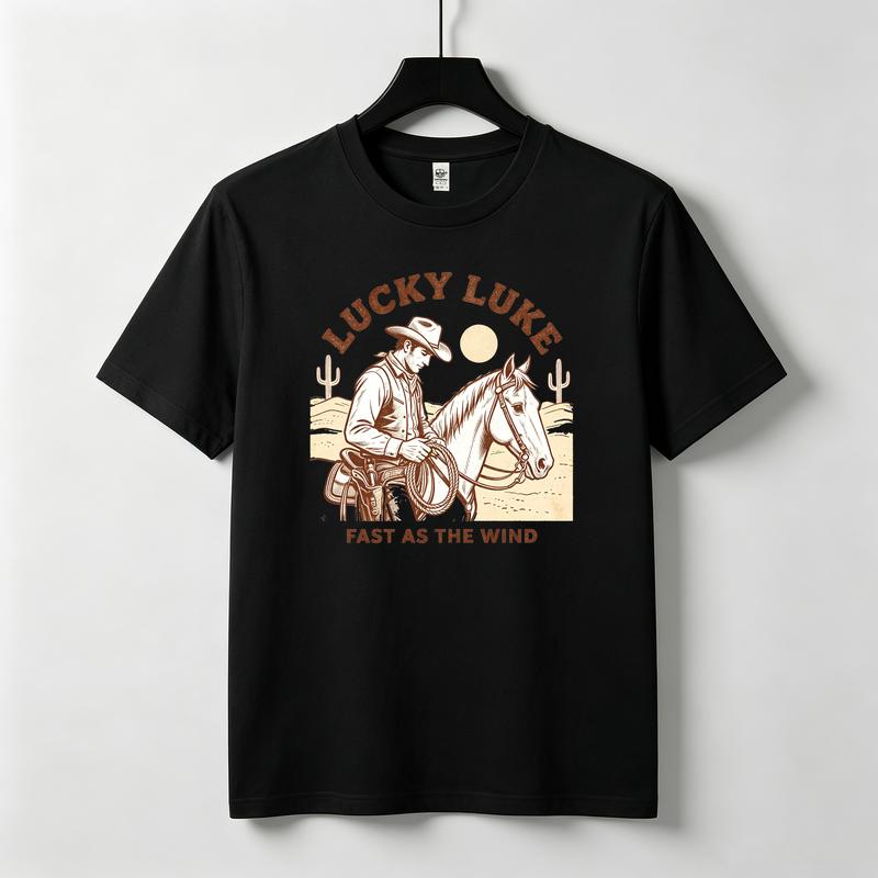 Western Spirit Ride Hard T Shirt Vintage Cowboy Riding Horse Graphic Tees Retro Western Country Short Sleeve Cotton Casual Tops