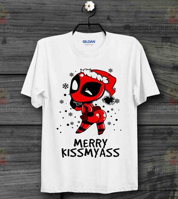 Deadpool Merry Xmas KISSMYASS Christmas  Ideal Gift Unisex T Shirt B757